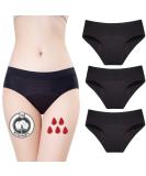 ZVZK Period Underwear Women 30ML Strong Flow Absorption Menstruation Underpants Postpartum Briefs 3 Pack L Black 3 Pack - Buy Online on GoSupps.com