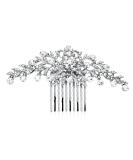 Silver Rhinestone Crystal Vine Bridal Comb - Wedding/Prom Hair Accessory - Mariell - 10.8cm x 6.4cm - Buy Online on GoSupps.com
