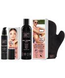 Organic Face Tanner Serum & Self Tanning Lotion Set with Mitt - Best Selling Self Tanners for Natural Sunkissed Glow - Buy Online on GoSupps.com