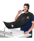 Beard Bib Beard Apron - Beard Hair Catcher for Men Shaving & Trimming, Non-Stick Beard Cape Grooming Cloth, Waterproof, with 4 Suction Cups, Best Gifts for Men - Black - Buy Online on GoSupps.com