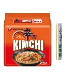 Nong Shim Kimchi Ramyun Instant Noodle Soup Halal 120g (Pack of 5) Include Free CNMART Chopsticks - Buy Online on GoSupps.com