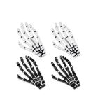 Korean Gothic Skeleton Hands Hair Clips - Punk Rock Devil Claw Barrettes Set (Black/White) - Buy Online on GoSupps.com