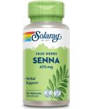 Solaray True Herbs Senna 470mg - 100 Veg Capsules | Natural Digestive Support - Buy Online on GoSupps.com