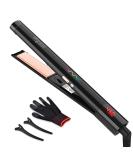 Negative Ion Flat Iron Hair Straightener & Curler 2-in-1 - Ceramic Coating 11 Temps Dual Voltage for Home & Travel - Perfect for All Hair Types - Buy Online on GoSupps.com