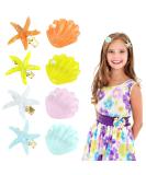 8 Pack Starfish & Sea Shell Hair Clips - Beach Mermaid Hair Accessories for Women & Girls - Buy Online on GoSupps.com