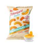 Schoolyard Snacks Low Carb Keto Cheese Puffs | High Protein Cheddar Cheese Puff Snacks | 12 Individual Bags | 100 Calories | All Natural Gluten & Grain-Free Healthy Keto Chips - Buy Online on GoSupps.com