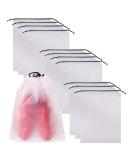 Set of 12 Portable Translucent Shoe Bags for Travel - Clear Storage Organizer with Drawstring for Men and Women - Buy Online on GoSupps.com