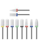 Finibir Ceramic Nail Drill Bit 10Pcs - Professional Electric Drill for Acrylic Nails - Short Handle, No Shaking - Combo 03 - Buy Online on GoSupps.com