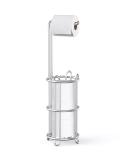 Meangood Free Standing Toilet Paper Holder Stand - Metal Wire Bathroom Tissue Roll Dispenser for 4 Mega Rolls - Silver - Buy Online on GoSupps.com