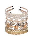 10 PCS Pearls Headband Rhinestones Hairbands Gold Metal Headbands White Faux Pearl Rhinestones Hairbands Leaf Decor Hair Hoop Metallic Butterfly Flower Headband Chained Headband Bridal Hair Hoop Wedding Hair Accessories ... - Buy Online on GoSupps.com