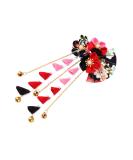 Frcolor Japanese Hairpin - Classic Flower Hair Clip for Kimono Hanfu Yukata | Long Tormented Hair Clip | Elegant Black Hair Jewelry - Buy Online on GoSupps.com