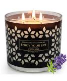 Lavender and Wood 3 Wick 14 oz Soy Wax Candle with Essential Oils - Home Fragrance Gift Set for Her - Up to 75 Hours of Aromatherapy - Buy Online on GoSupps.com