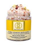 OMM Natural Floral Bath Salt with Rose & Jasmine Petals - Detox Body & Foot Soak, Relaxing Sore Muscles - Pink Himalayan & Dead Sea Salt Flakes - Buy Online on GoSupps.com
