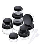 Onwon 10-Piece Clear Plastic Makeup Sample Containers with Mini Spatula - Cosmetic Pot Jars in 3/5/10/15/20 Gram Sizes - Buy Online on GoSupps.com