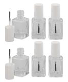 Kosmetex Empty Nail Polish Bottles with Brush - Crystal Clear 13ml 6 Pack Self-Filler White Cap - Ideal for DIY Nail Art - Buy Online on GoSupps.com
