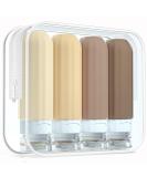 Travel Bottles for Toiletries - TSA Approved Silicone 3oz Leak Proof BPA Free 4 Pack - Perfect Travel Accessories for Shampoo Body Wash Lotion & Soap - Buy Online on GoSupps.com