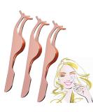 False Eyelash Applicator Tool - 3 Pack Stainless Steel Tweezers & Remover Clip for Easy Application | Perfect Eyelash Extension Accessories for Women - Buy Online on GoSupps.com