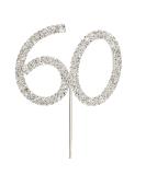 Sparkly Diamante Cake Topper Number 60 Sale Price 60th Silver - Buy Online on GoSupps.com