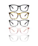 ZONLON 5 Pack Reading Glasses for Men & Women - Blue Light Filter Large Frame Spring Hinge Multi-Colored Fashion Aid 1.0x Magnification - Buy Online on GoSupps.com