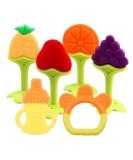 BPA Free Silicone Baby Teething Toys - 6 Pack | Freezer Safe & Organic Infant Teethers for Natural Brain Development - Buy Online on GoSupps.com