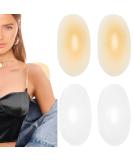 Silicone Shoulder Pads for Women | Washable Anti-Slip Push-Up Pads - 2 Pairs Invisible & Breathable Enhancers (Light Pink & Clear - Buy Online on GoSupps.com