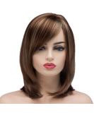 Bestung Short Mixed Color Synthetic Women Wig | Medium Length Natural Looking Hair Wigs in Light Brown and Light Blonde - Buy Online on GoSupps.com