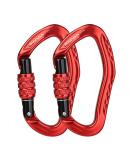 XINDA 22KN Screw Locking Carabiner Clip - Offset D Shaped Climbing Carabiner CE UIAA Certified, Heavy Duty Aluminium Carabiner for Rock Climbing,Rappelling,Hammock,Hiking,Camping,Arborist Gear 2 pcs Red - Buy Online on GoSupps.com