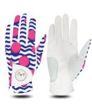 FINGER TEN Women's Golf Glove with Bling Ball Marker Value Pack - All Weather Grip, Leather, Full Blue & Pink, Size Medium Left - Buy Online on GoSupps.com