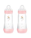 MAM Easy Start Anticolica Baby Bottle Set of 2 | SkinSoft Silicone Teat | 4+ Months | 320 ml | Pink - International Shipping Available - Buy Online on GoSupps.com