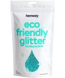 Hemway Eco-Friendly Biodegradable Glitter 100g - Safe for Face Body Hair & Nails - Vegan Turquoise Holo Sparkle for Festivals - Buy Online on GoSupps.com