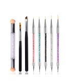 JERCLITY 8pcs Nail Art Brushes Set - Ombre, Dotting, French Tip, Lace, Gradient Painting Pens - Nail Sponges for Ombre Brush - Nail Art Tools Set KT09 - Buy Online on GoSupps.com