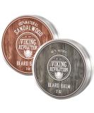 Viking Revolution Beard Balm - Natural Argan Oil & Mango Butter for Softening & Strengthening Beards - Pack of 2, Citrus & Sandalwood Scents - Buy Online on GoSupps.com