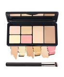 6-Color Correcting Concealer Palette with Brush - Makeup Cream Contour for Dark Circles, Redness, Acne - Contouring & Highlighting Foundation Palette - Buy Online on GoSupps.com