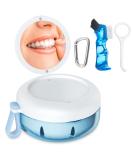 Denture Bath Case, Denture Cup, Leak Proof Portable Retainer Case, Denture Cleaning Kit with Cleaner Brush Carabiner, Denture Box with Strainer & Mirror, Denture Case for Aligner Retainer Mouth Guard White - Buy Online on GoSupps.com