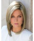 Ombre Blonde Bob Wig - Synthetic Medium Length Wig for White Women with Bangs - Buy Online on GoSupps.com