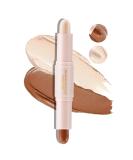 Boobeen Highlight and Contour Stick - Dual-ended Cream Makeup Pencil Kit for Long-lasting & Waterproof Contouring, Bronzing, and Highlighting - 01Light - Buy Online on GoSupps.com