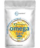 Ultra Omega 3-6-9 3600mg Perserv 300 Burpless Softgels | Lemon Flavor | Fish, Flaxseed, Borage Oils | Non-GMO, Gluten-Free, Mercury Free - Buy Online on GoSupps.com