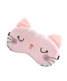 Fxaelian Cartoon Cat Sleep Mask - Funny Novelty Eye Cover for Travel, Women, Girls, Adults & Kids - Light Pink - Buy Online on GoSupps.com