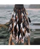 CAKURE Boho Feather Headbands Gypsy Accessories Indian Feather Headpiece Bohemia Bridal Feather Hair Band Handmade Rope Wedding Hair Accessories for Women and Girls (Set 1) - Buy Online on GoSupps.com