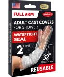 100% Waterproof Cast Cover Arm -Watertight Seal - Reusable Adult Full Arm  - 32" Cast Covers for Shower Elbow, Hand & Wrist - 2 Pack - Buy Online on GoSupps.com
