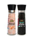 Himalayan Chef Pink Salt and Pepper Grinder Set - Adjustable Ceramic Grinders - Tall Glass Shakers - Large Salt and Pepper Mills (5351AX2) - Buy Online on GoSupps.com