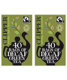 Clipper Organic Decaf Green Tea Bags | Box of 40 Decaffeinated Green Tea Bags | for Home & Office | Pure Eco-Conscious Fair Trade Tea | Natural Unbleached Plant-Based & Biodegradable (Pack of 2) - Buy Online on GoSupps.com