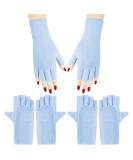 Arqumi UV Gel Nail Lamp Dryer Protection Gloves - 2 Pairs | Gel Manicure Fingerless Anti-UV Gloves for Nail Art - Cyan - Buy Online on GoSupps.com