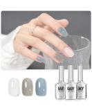 GAOY Gel Nail Polish Kit - Sheer Milky White, Blue Gray & Jelly Shades - Soak Off UV Gel Polish Set for Cloudy Coast Look - Buy Online on GoSupps.com