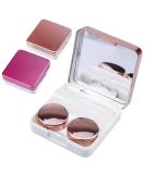 Buy NATUCE 2PCs Contact Lens Container Set - Travel-Friendly with Mirrors - Pink & Rose Gold - Ideal for Home & Travel - Buy Online on GoSupps.com