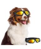 Lewondr sunglasses for dogs UV safety glasses dogs windproof anti -fitting glasses waterproof dog glasses with adjustable straps & sponge cushions for medium -sized & large dogs outdoors black medium double lens - Buy Online on GoSupps.com