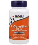 NOW L-Carnitine 250mg - 60 Capsules (Pack of 2) | Boost Energy & Support Weight Loss - International Shipping Available - Buy Online on GoSupps.com