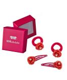 HAARallerliebst 4 Hair Clips & Accessories Elegant Red Rose Rhinestone Hair Ties in Pink Box | International Shipping Available - Buy Online on GoSupps.com