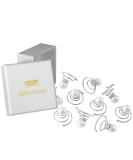 Buy 10 Silver Hair Clips with Pearls for Updo Weddings | Elegant 1.5cm Curlies Storage Box Included - Buy Online on GoSupps.com