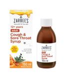 Zarbee's Adult Cough and Sore Throat Syrup 150 ml Honey-Based Relief for Dry or Chesty Cough Sore Throat Relief Alcohol Free No Artificial Colours or Flavours Cough Syrup For Adults - Buy Online on GoSupps.com